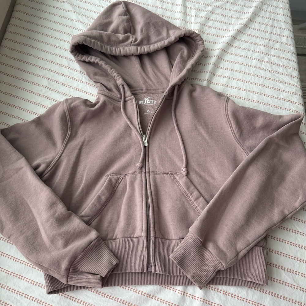 Hollister Mauve Zip-Up Hoodie